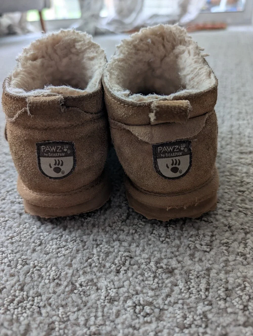 Cozy Bearpaws Suede Slip-On Ankle Boot - Tan